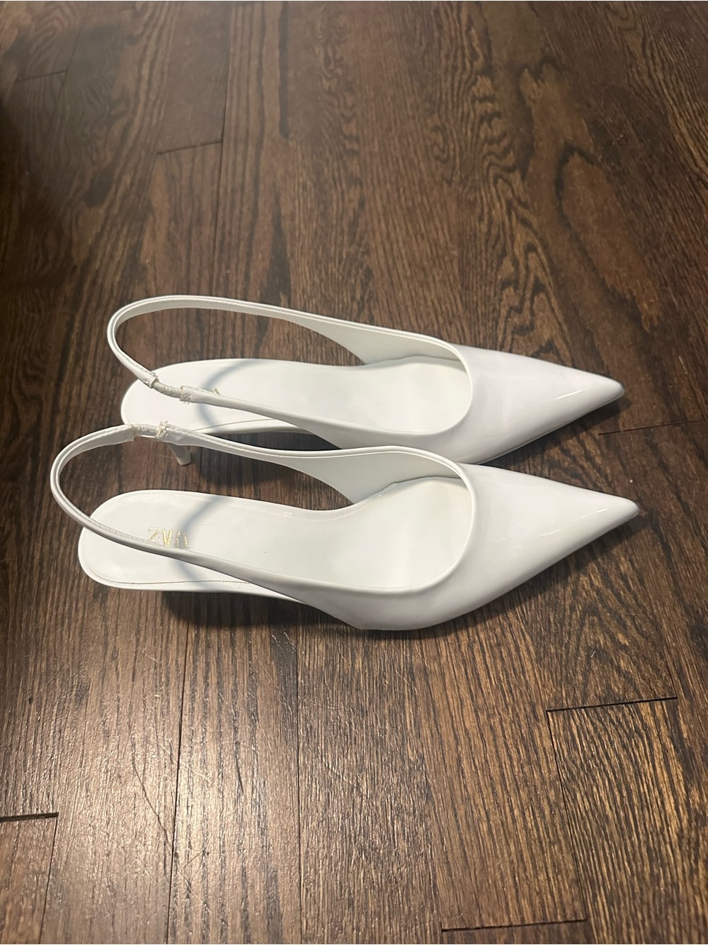 White Slingback Pointed-Toe Pumps - Women